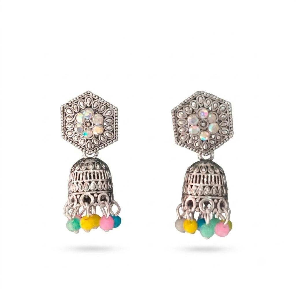 Traditional Oxidised Jhumka Earrings for Women
