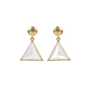 Modern Matte Gold Geometric Triangular Drop Earrings for Women