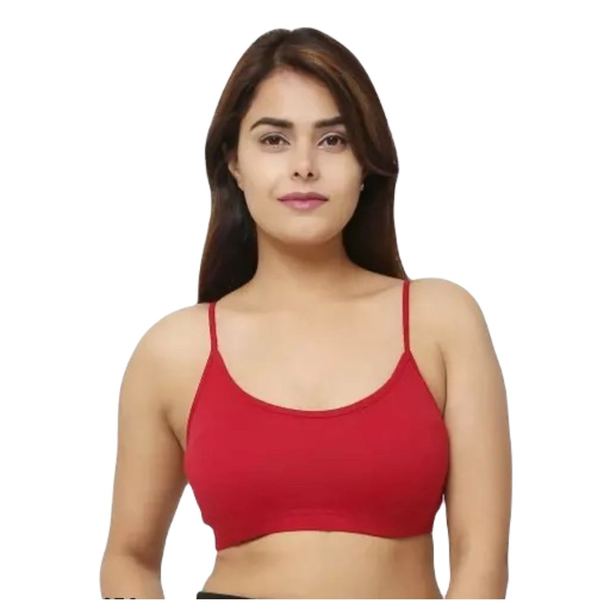 Solid Full Coverage Non-Padded T-shirt Bra Red