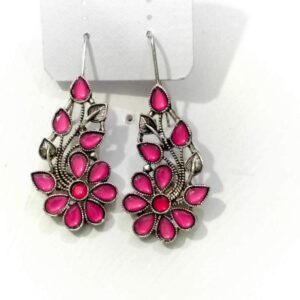 Silver Plated Drop Earring For Girls and Women In Rani