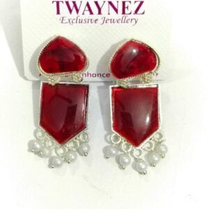 Fancy Maroon Chandelier Earring Set For Girl And Women