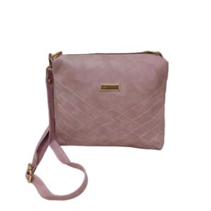 Solid PU Leather Sling And Cross Body Bag In Pink