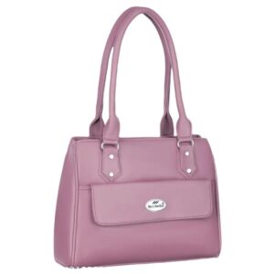 Solid PU Leather Shoulder Bag In Pink